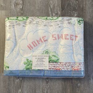 VINTAGE Home Designs by Beacon Blanket NEW 80x90 Home Cottage Core Satin Edge